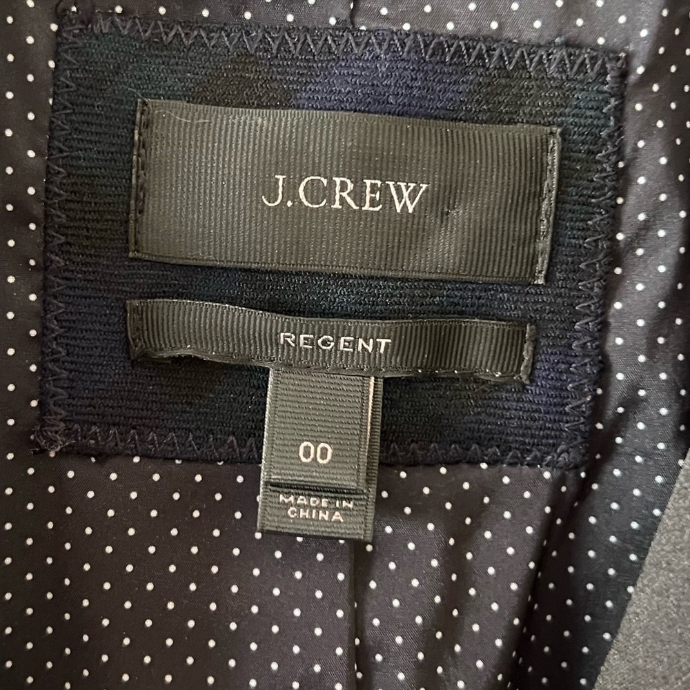 J. Crew Schoolboy Blazer Jacket Tartan Plaid Blue Green Satin Collar Wool - Picture 3 of 10